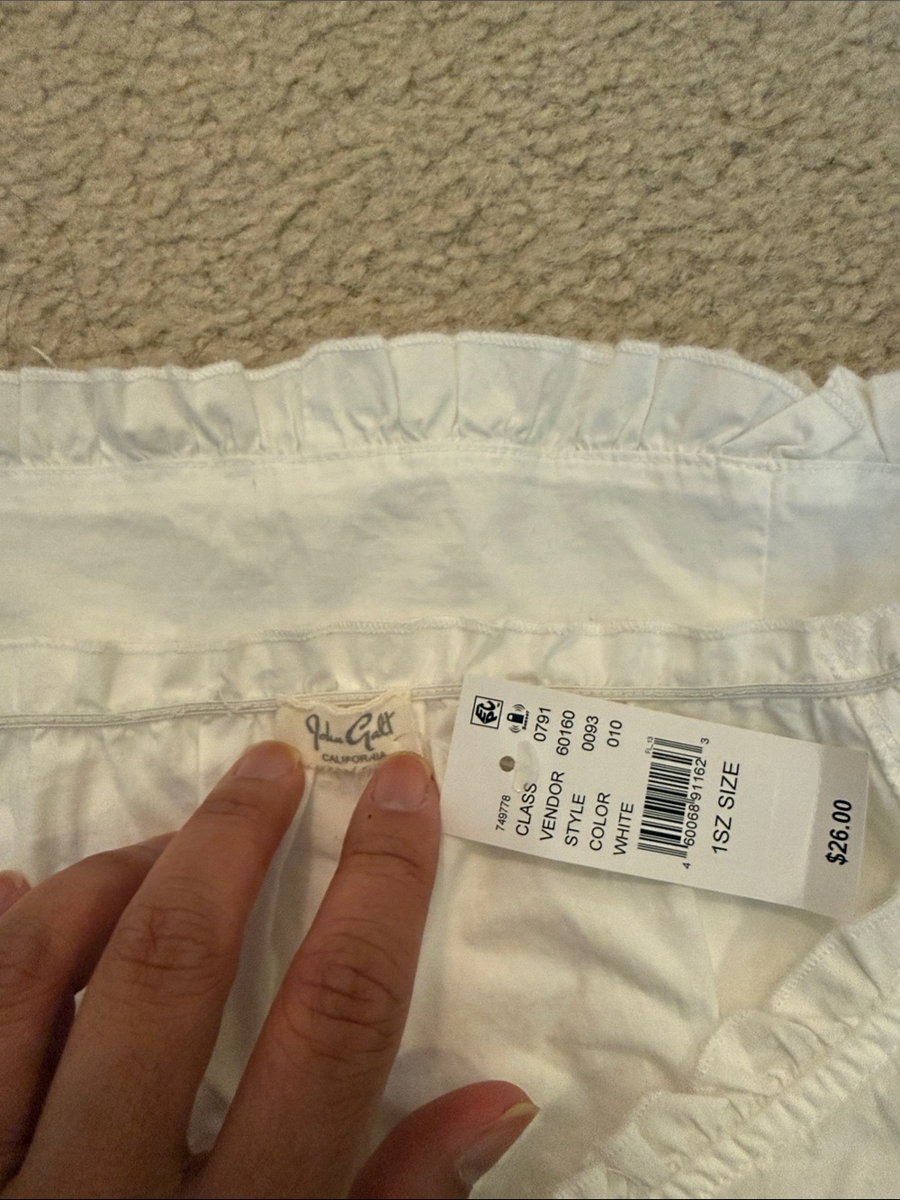 PacSun White Ruffled Button-Front Blouse - Picture 2 of 3